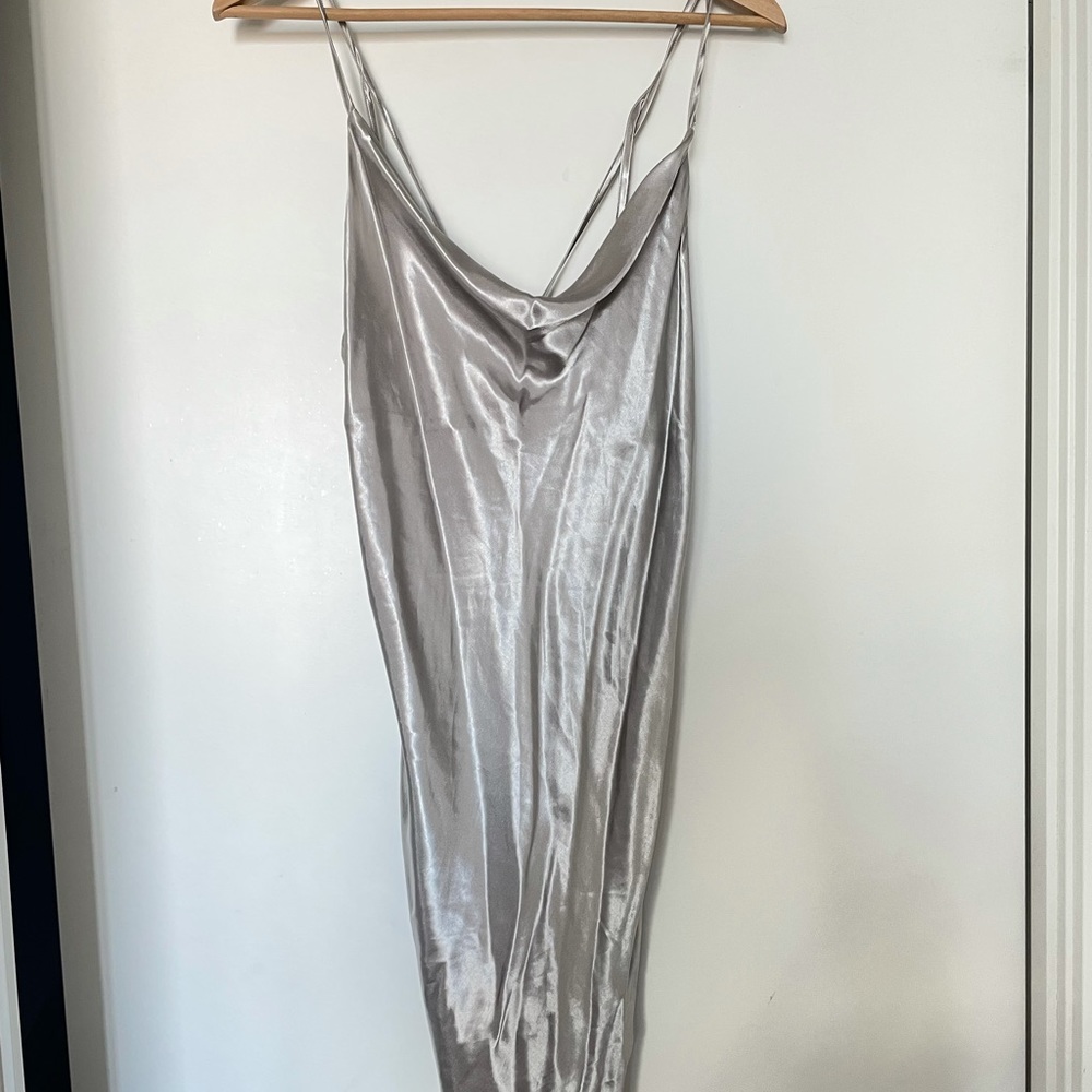 Silver strap silver dress US6
